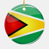 Glatte runde guyanische Flagge Keramik Ornament (Hinten)