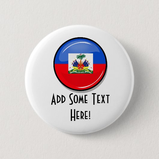 Glatte runde haitianische Flagge Button (Vorderseite)