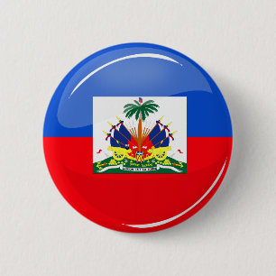 Glatte runde haitianische Flagge Button