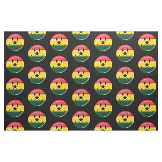 Glatte runde lächelnde Ghanian Flagge Stoff (Fat Quarter (45,7 x 55,9 cm))