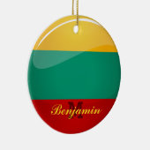 Glatte runde litauische Flagge Keramikornament (Rechts)
