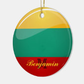 Glatte runde litauische Flagge Keramikornament (Links)