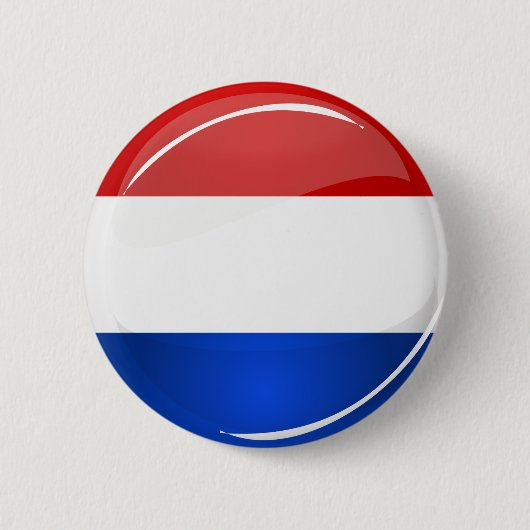 Glatte runde niederländische Flagge Button (Vorderseite)