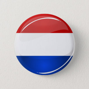 Glatte runde niederländische Flagge Button
