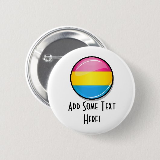 Glatte runde Pansexual Stolz-Flagge Button (Vorne & Hinten)