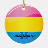 Glatte runde Pansexual Stolz-Flagge Keramikornament (Vorne)