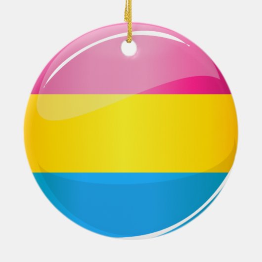 Glatte runde Pansexual Stolz-Flagge Keramikornament (Hinten)