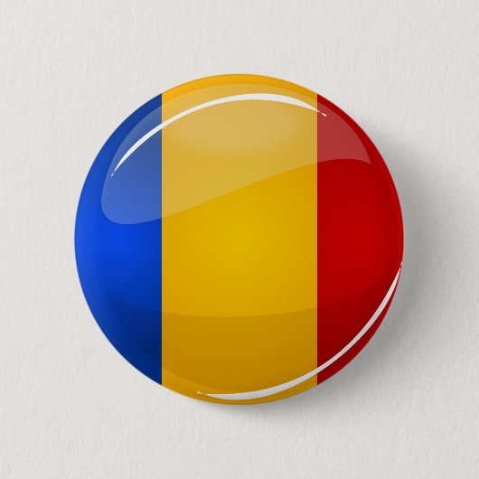 Glatte runde rumänische Flagge Button (Vorderseite)