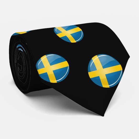 Glatte runde schwedische Flagge Krawatte (Gerollt)