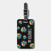 Glatte runde südafrikanische Flagge Gepäckanhänger (Vorderseite vertikal)