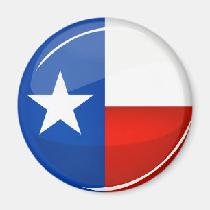 Glatte runde Texas-Flagge Magnet