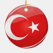Glatte runde türkische Flagge Keramikornament (Hinten)
