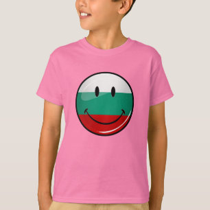 Glatte Runden-lächelnde bulgarische Flagge T-Shirt