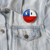 Glatte Runden-lächelnde chilenische Flagge Button (Beispiel)