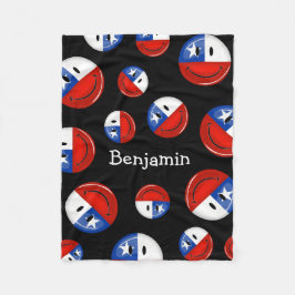 Glatte Runden-lächelnde chilenische Flagge Fleecedecke