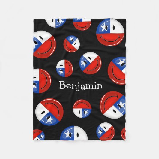 Glatte Runden-lächelnde chilenische Flagge Fleecedecke (Vorderseite)