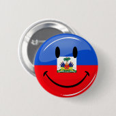 Glatte Runden-lächelnde haitianische Flagge Button (Vorne & Hinten)