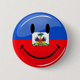 Glatte Runden-lächelnde haitianische Flagge Button