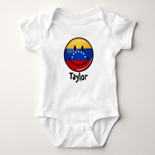 Glatte Runden-lächelnde venezolanische Flagge Baby Strampler (Vorderseite)