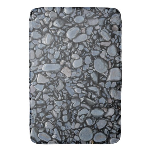 Glatte schwarze glänzende Steine Badematte (Vorderseite Vertikal)