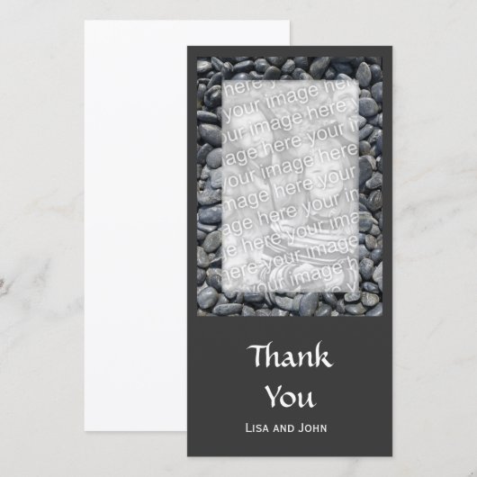 Glatte schwarze Kieselsteine Danke (Vorne/Hinten)