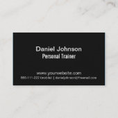 Glatte schwarze moderne Fitness-persönlicher Visitenkarte (Rückseite)