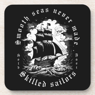 Glatte See Erfahrener Segler Zitat Vintage Schiff Getränkeuntersetzer