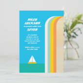 Glatte Segelparty-Einladung Einladung (Stehend Vorderseite)