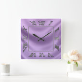 glatte Seide - lila Quadratische Wanduhr (Zuhause)