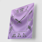 glatte Seide - lila Quadratische Wanduhr (Winkel)