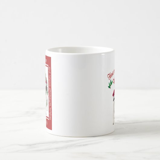 Glatte Spielzeug-Foxterrier-Weihnachtswünsche Kaffeetasse (Mittel)