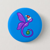 Glatte Weihnachtslibelle Button (Vorderseite)