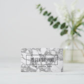 Glatte weiße MarmorsteinVisitenkarteschablone Visitenkarte (Stehend Vorderseite)