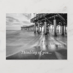 Glatte Wellen an der Cocoa Pier Graustufen Postkar Postkarte