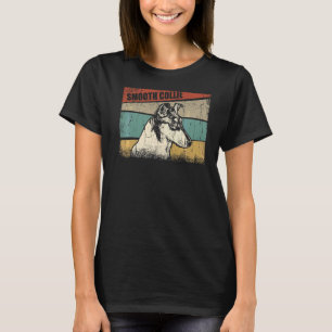 Glatter Collie Dog Cool Einfach Vintager Retro-Sti T-Shirt