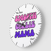 Glatter Collie-Mama-Uhr Große Wanduhr (Winkel)
