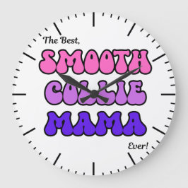 Glatter Collie-Mama-Uhr Große Wanduhr