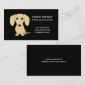 glatter Creme Blonde Dackel Cartoon Dog Visitenkarte (Vorne/Hinten)