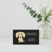 glatter Creme Blonde Dackel Cartoon Dog Visitenkarte (Stehend Vorderseite)