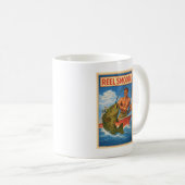 Glatter Fischermann Retro-Nautik-Zackenbarsch-Fisc Kaffeetasse (VorderseiteRechts)