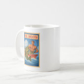 Glatter Fischermann Retro-Nautik-Zackenbarsch-Fisc Kaffeetasse (Vorderseite Links)