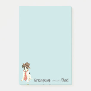 Glatter Fox-Terrier-Vater Post-it Klebezettel