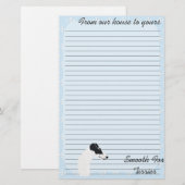 Glatter Foxterrier - blauer w/White Briefpapier (Vorne/Hinten)