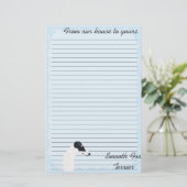 Glatter Foxterrier - blauer w/White Briefpapier (Stehend Vorderseite)