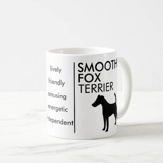 Glatter Foxterrier, Hundezucht Kaffeetasse (VorderseiteRechts)