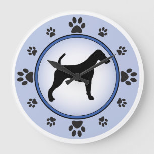 Glatter Foxterrier Sihouette Große Wanduhr