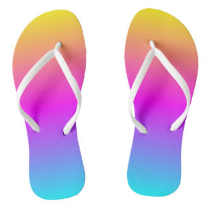 Glatter fröhlicher Farbverlauf in Gelb Pink Blau Badesandalen
