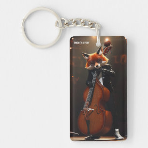 Glatter Fuchs-Bassist-Bühnenlichter-Jazz-Schlüssel Schlüsselanhänger