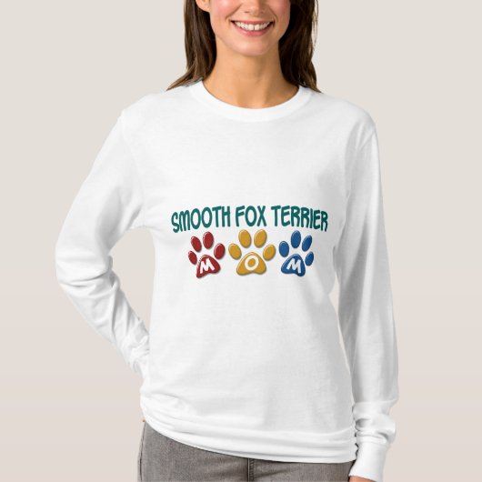 GLATTER FUCHS-TERRIER Mama-Tatzen-Druck 1 T-Shirt (Vorderseite)