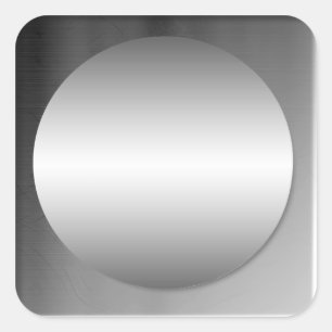 Glatter gerahmter Metallkreis-Aufkleber Quadratischer Aufkleber